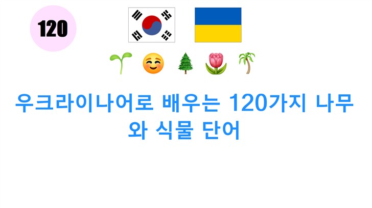 우크라이나어로 배우는 120가지 나무와 식물 단어